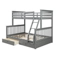 thumbnail image 2 of ARCTICSCORPION Kids Pinewood Bunk Bed Twin-Over-Full Bunk Bed with Storage Drawers and Ladders Gray, 2 of 7