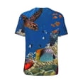 thumbnail image 2 of Daiia Colorful Coral Reef Mens Baseball Jersey Button Down Shirts Short Sleeve Sports Uniforms-4X-Large, 2 of 9