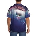 thumbnail image 3 of Sikiie Planets Stars And Galaxies Men's Wrinkle Free Untucked Cuban Shirt Business Casual Button Down Shirts Short Sleeve Shirt3X-Large, 3 of 5