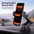 thumbnail image 7 of Strong Suction Car Phone Mount, 4-in-1 Adjustable Holder for Windshield Dashboard Air Vent and Desk, Universal Cell Phone Stand , Dark Black, 7 of 7