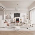 thumbnail image 5 of MELLCOM 55" Fireplace TV Stand for TVs Up to 65", 18" Fireplace Insert with APP Control, Remote Control, 16 Color Lights, Entertainment Center, White, 5 of 7