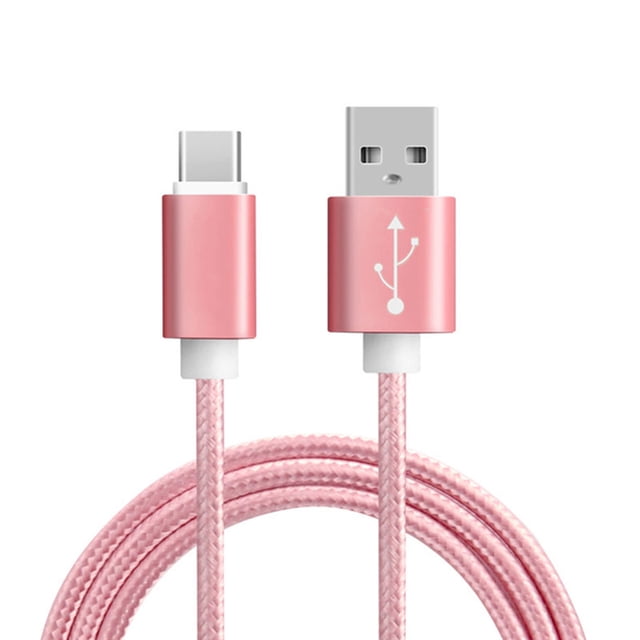 ziyahi 1 Meter Type-C Woven Mobile Phone Data Cable Charging Line Cord 2 in 1 Fast Charging Data Transfer