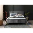thumbnail image 4 of Omax Decor Julia Wood and Fabric Upholstered Queen Platform Bed in Charcoal, 4 of 6