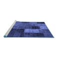 thumbnail image 2 of Ahgly Company Machine Washable Indoor Round Patchwork Blue Transitional Area Rugs, 3' Round, 2 of 4