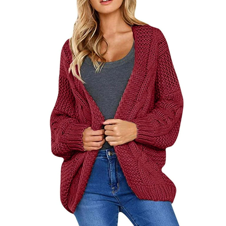 nsendm Womens Cardigan Oversized Open Front Long Sleeve Fuzzy Knit