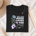 thumbnail image 3 of Jollimate Good News Jesus Loves You Shirt, Christian Floral Graphic Tee, John 3:16 Bible Verse Gift for Women, 3 of 6