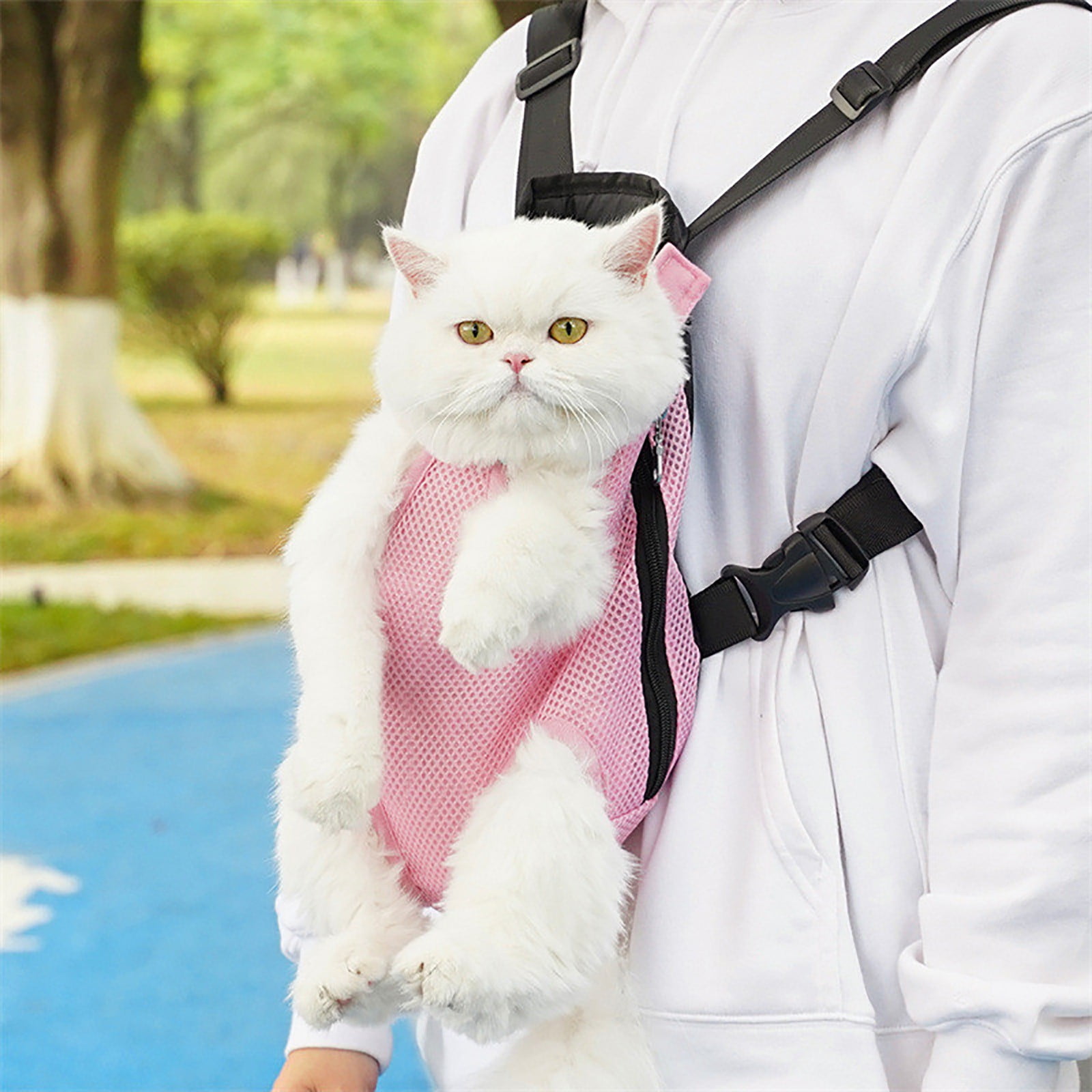 openpig Pet Carrier Backpack, Adjustable Pet Front Cat Dog Carrier Backpack Travel Bag, Legs Out, Easy-Fit for Traveling Hiking Camping for Small Medium Dogs Cats Puppies, XL, Pink