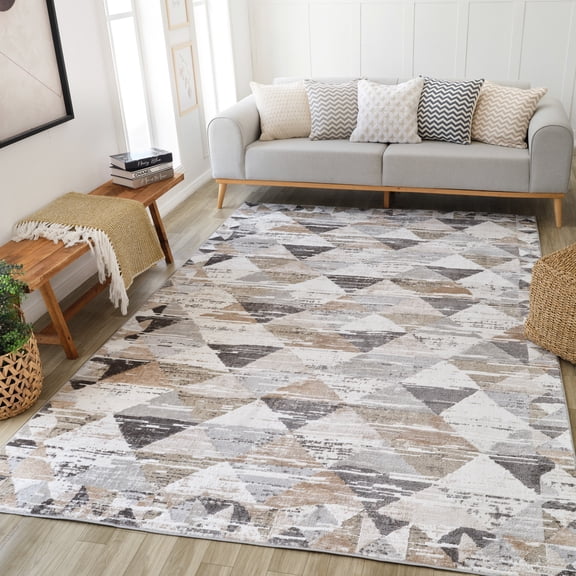 Rug Branch Cadence Modern Abstract Indoor Area Rug, Beige Brown - 6'x9'