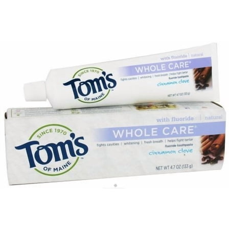 Tom's of Maine Whole Care with Fluoride Natural Toothpaste, Cinnamon-Clove 4.7 oz