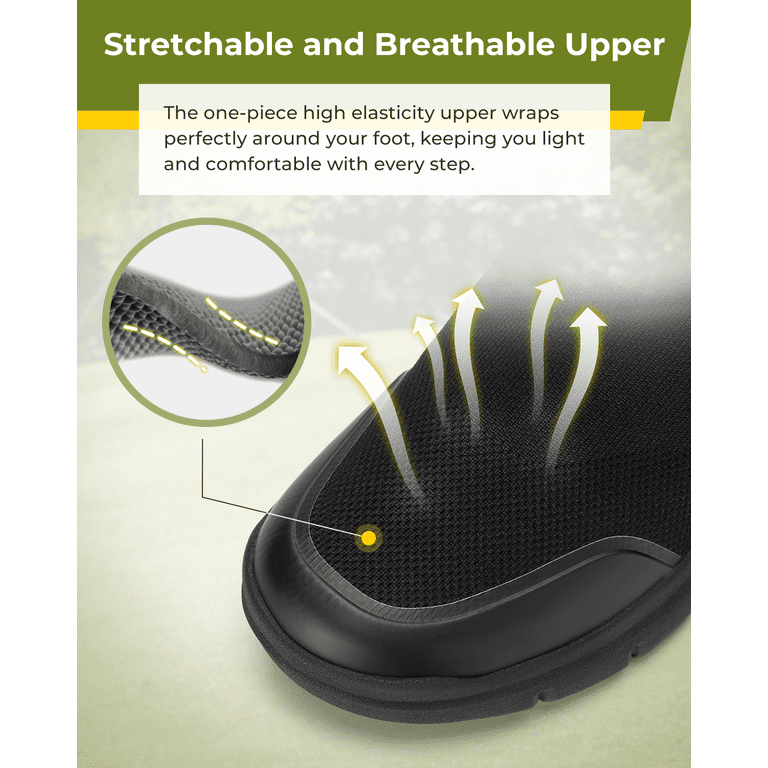 FitVille Men's Extra Wide, Slip-on Walking Shoes for Plantar