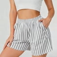 thumbnail image 5 of Admvng Womens Vertical Striped Shorts Elastic Waist Relaxed Fit Casual Shorts, 5 of 5