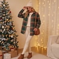 thumbnail image 6 of Dweltoz Womens Plaid Shirts Casual Button Down Blouses Basic Long Sleeve Collared Shackets 2026 Fall Dressy Shirts Trendy Office Tops With Pockets,Dark Green S, 6 of 7