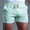 Mint Green, variant on Vivianyo HD Men's Sports High Waisted Gym Shorts Men Solid Cotton Three-point Pants Sports Elastic Mid-waist Lace-up Shorts