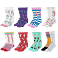 thumbnail image 3 of Cool Sock – Girls 8-Pack Crew Socks Bundle for Big Kids – Soft Cotton Blend – Fun Colorful Designs –, 3 of 3
