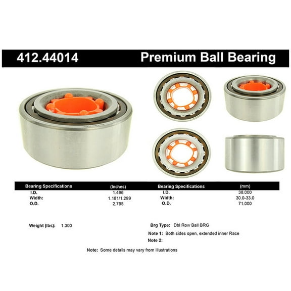 Centric 412.44014 Premium Axle Ball Bearing Fits select: 1987-1998 TOYOTA TERCEL, 1992-1997 TOYOTA PASEO