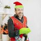 thumbnail image 5 of Green Furry Monster Gloves and Santa Hat Set, Funny Green Halloween Christmas Gloves, Santa Furry Hand Gloves and Santa Hat Christmas Costume Cosplay, 5 of 5