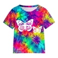 thumbnail image 4 of Girl Clothes 3T-4T Girls Outfit Sets- Fashion Short Sleeve Tie-Dye Kids Summer Clotehs Sweat Shirts and Shorts Pink Size 4-16, 4 of 6