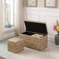 thumbnail image 3 of ORE International Banc de Rangement en Polyuréthane 18" de Hauteur avec Pouf en Beige, 3 of 4
