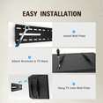 thumbnail image 3 of FitMetal Tilting TV Mount for 37-90 inch Tvs, Wall Mount Bracket with Low Profile Design, Holds up to 132 lbs,Max Vesa 600x400mm, Fit up to 24" Wood Stud, 3 of 6