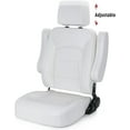 thumbnail image 4 of NORTHCAPTAIN Premium Pontoon Captain's Chair High Back Reclining Pontoon Bucket Boat Seat with Armrests and Adjustable Headrest,White, 4 of 5