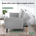 thumbnail image 3 of Sofá Cama Reclinable 3 Personas Sillón Minimalista 2 Posiciones Kingshouse gris 1, 3 of 8