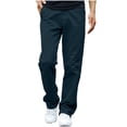 thumbnail image 3 of IhhxPro Men's Outdoor Cargo Pants Elastic Waist Multi-Pocket Work Trousers Lightweight Cotton Straight Leg Hiking Casual Everyday S-2XL, 3 of 6
