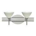 thumbnail image 2 of 2SW-1743KR-SN-Besa Lighting-Domi-Two Light Bath Vanity-14.63 Inches Wide by 6.25 Inches High-Satin Nickel Finish-Chalk Glass Color-Halogen Lamping, 2 of 2
