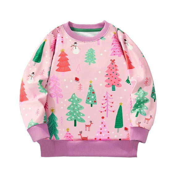 Jamsmile Toddler Girls Hoodies Christmas Long Sleeve Holiday Sweatshirts Snowman Print Crewneck Pullover Fall Winter Tops