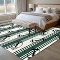 thumbnail image 5 of Rugby Sport Washable Living Room Rugs 6'x9', Vintage Dark Green White Striped Classic Abstract Low Pile Throw Large Area Rug Non-Slip Sturdy Edge Binding Carpet for Dining Room Kitchen Office, 5 of 9