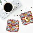 thumbnail image 5 of Pofeuu Cute Cars Print Leather Coasters Set of 6, Round Cups Mugs Mat Pad for Home Kitchen Heat Resistant Drink Coasters,Square, 5 of 7