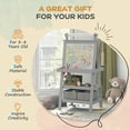 thumbnail image 4 of Kids Bedroom Furniture Qaba Easel for Kids, Double Sided Kids Art Easel with Paper Roll, Magnetic Whiteboard, Chalkboard & Storage, Standing Toddler Easel for Painting & Drawing, Gift for Boys, Girls, 4 of 9