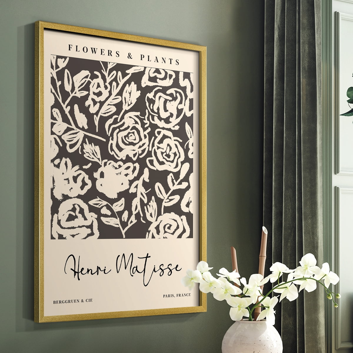 Matisse CXCVI Framed Print in Gold Solid Wood 11 x 14 Framed Print