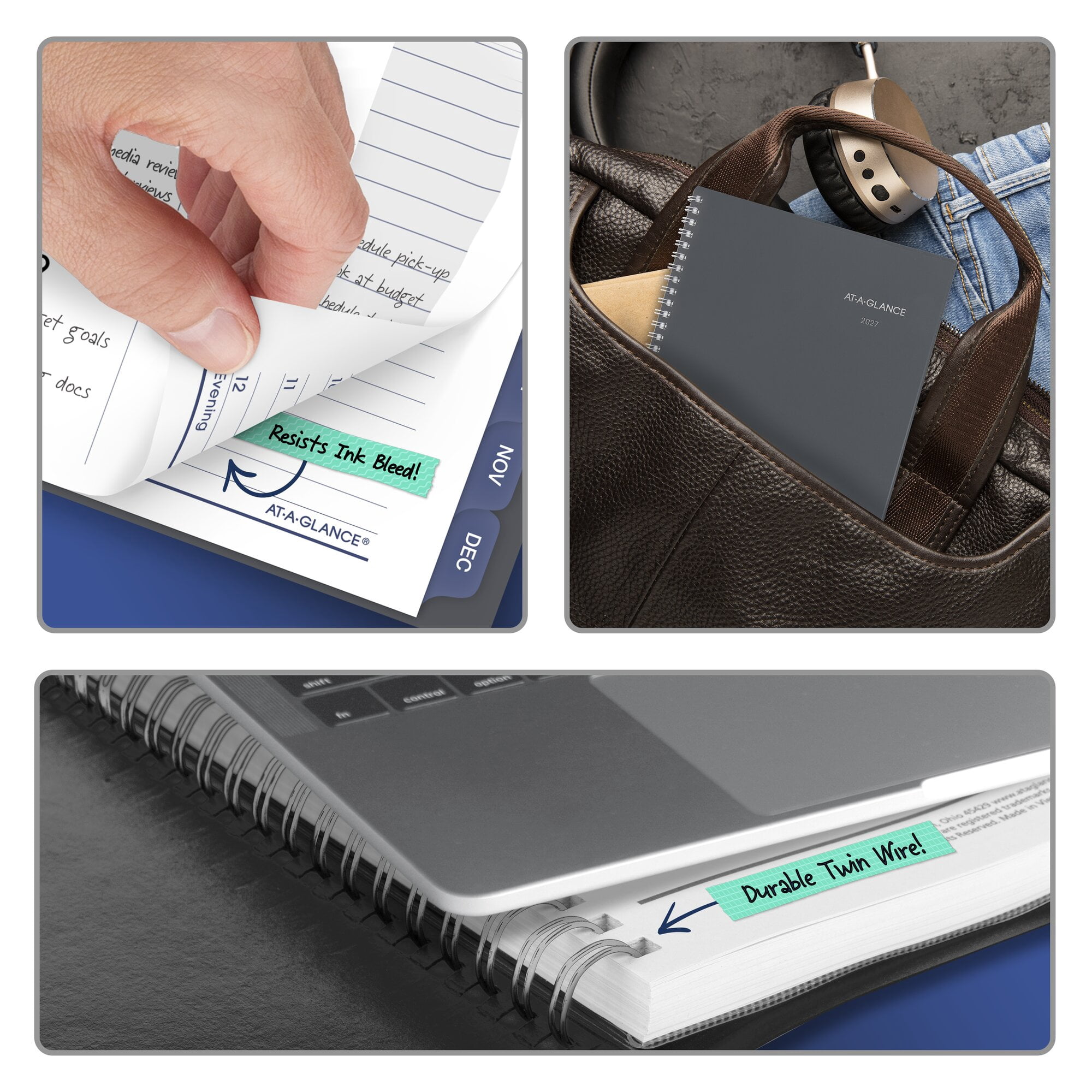 AT-A-GLANCE DayMinder 2027 Weekly Monthly Planner Gray Small 5 x 8 - Weekly