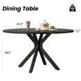 thumbnail image 3 of 47 Inch Round Dining Table for 4-6 People, Mid Century Modern Kitchen Table with Sturdy Base, Wood Dining Table for Kitchen Dining Room (Black), 3 of 6