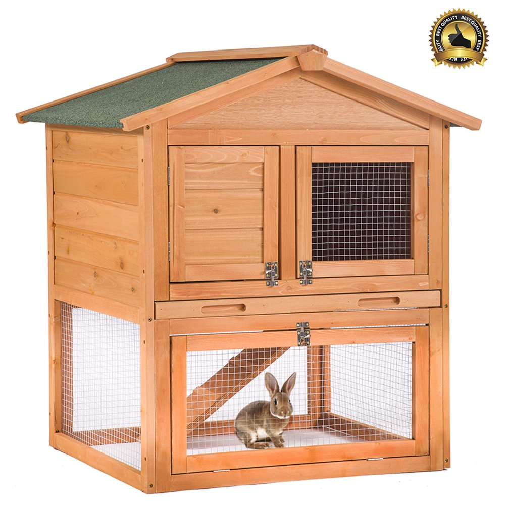 Chicken Coop Hen House Pet Rabbit Hutch Wooden Pet Cage Backyard With
