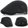 thumbnail image 6 of 2 Pack Men's Breathable Mesh Ivy Cap - Adjustable Newsboy Beret Hat for Driving, Hunting & Outdoor Activities, Irish Cabbie Style Hat, 6 of 7