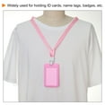 thumbnail image 6 of Uxcell 4.3"x2.7" ABS Vertical Slide Cover ID Badge Holders with Lanyard Pink 2Pack, 6 of 6