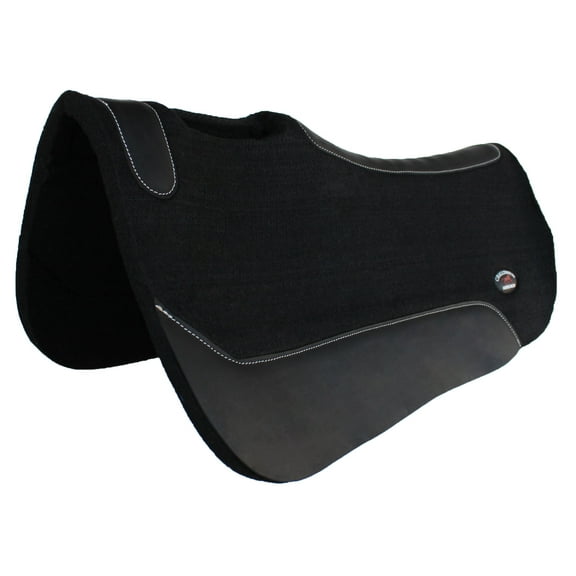 Horse 30" x 30" Western Contoured Wool Felt Close Contact Saddle Pad Black 39121BK1