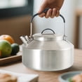 thumbnail image 4 of Camping & Randonnée Bouilloire en Acier Inoxydable 1L avec Poignée Noire pour Usage Extérieur Solution Bouillante Portable pour Camping Randonnée BBQ et Cuisine, 4 of 5
