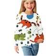 thumbnail image 2 of ZOYOEN Girls Long Sleeve T Shirts- Crewneck Fashion Casual Kids Graphic Tops Multicolor Size 4T, 2 of 5