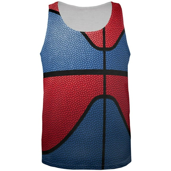 Championship Basketball Royal Blue & Red All Over Mens Tank Top Multi X-LG