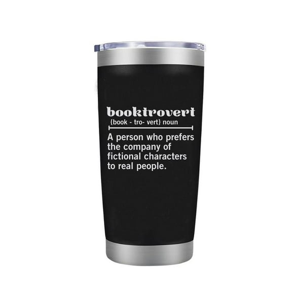 Booktrovert Tumbler - Librarian Gifts For Women, Book Lover Travel Coffee Mugs, Book Themed Gifts - Bookish Gifts for Just A Girl Who Loves Books