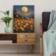 thumbnail image 5 of Qisvanset Framed Canvas Wall Art 12x16 Inch Full Moon Golden Marigold Night Floral Art, 5 of 5