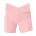 thumbnail image 3 of Girls Athletic Shorts Slim V Waist Short Leggings Bike Dance Gymnastics Shorts 2025 NEW Girls Shorts Pink 11-12 Years, 3 of 3