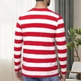 thumbnail image 5 of Men's striped neck long-sleeved T-shirt, basic casual top, 5 of 8