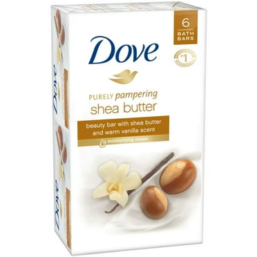 Dove Purely Pampering Beauty Bar Shea Butter 4 oz, 6 Bar (Pack of 3)