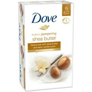 Dove Purely Pampering Beauty Bar Shea Butter 4 oz, 6 Bar (Pack of 4)