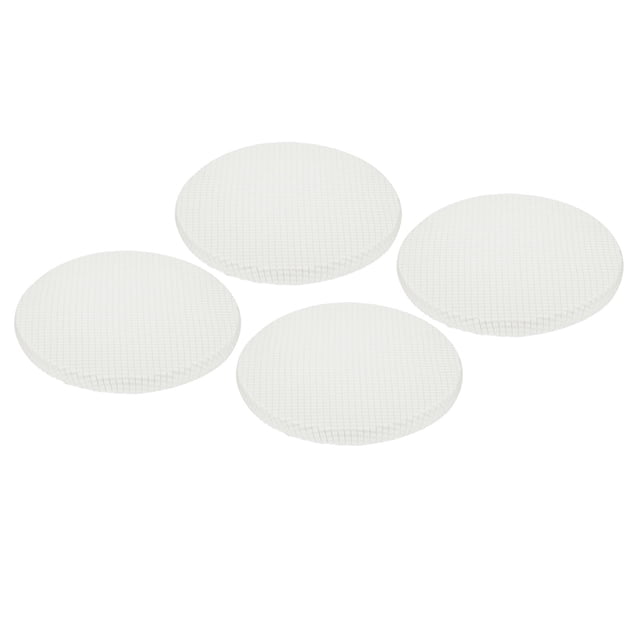 Uxcell 4 Pcs Fundas Redondas de Taburete de Poliéster para Asientos de 11"- 14" para Sillas Funda de Taburete Blanca