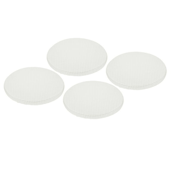 Unique Bargains 4 Pack Round Bar Stool Covers Non-slip Cushions Chair Stool Slipcovers White