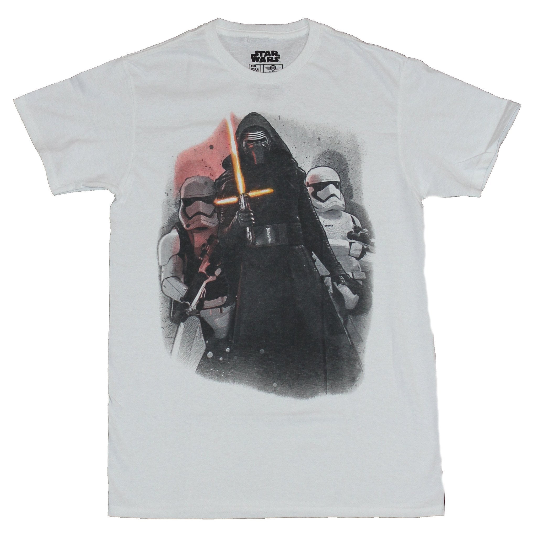 Star Wars Force Awakens Mens T-Shirt - Kylo Ren Draw Saber Flanked By ...